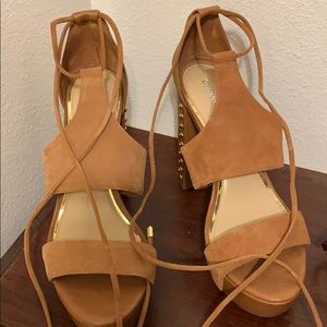 Lace up platform heels